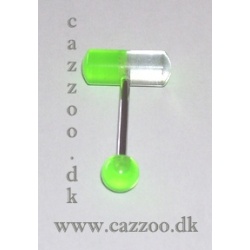 TP1035 Tungepiercing neon grøn UV Pille