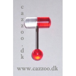 TP1036 Tungepiercing rød UV Pille