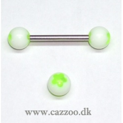 TP1039 tunge piercing med neon grøn stjerne