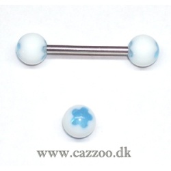 TP1043 tunge piercing med blå stjerne