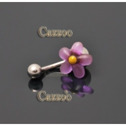 NP801 Navle Piercing med lilla blomst