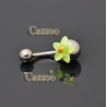 NP810 Navle Piercing med neon grøn blomst