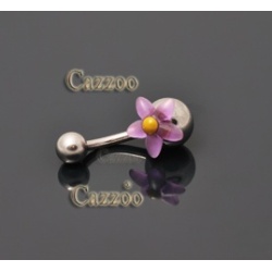 NP812 Navle Piercing med lilla blomst