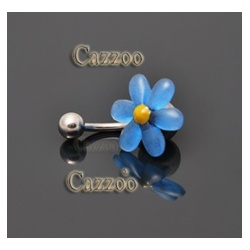NP814 Navle Piercing med stor blå blomst