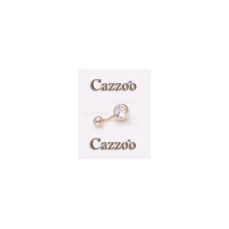 ZP51-6mm Zircon guld 8mm navlepiercing