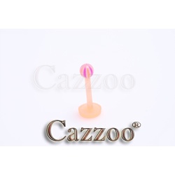 LABF113 Flexy plast labret orange pink kugle