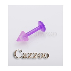 LABF02 Flexy plast labret lilla gennemsigtig spike