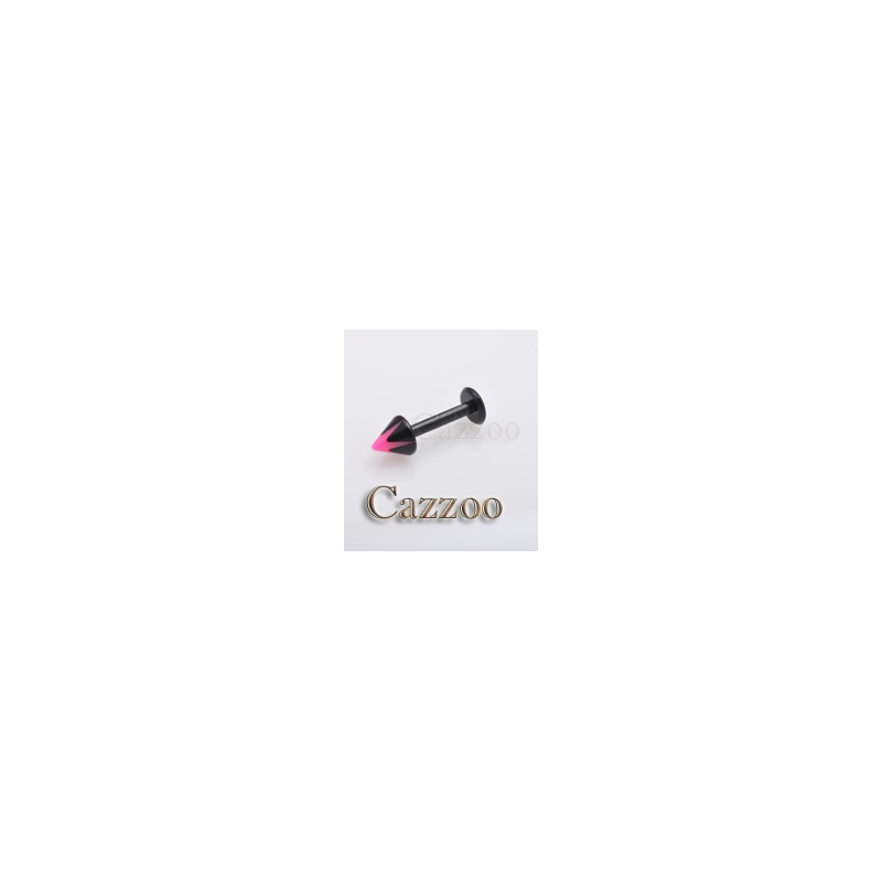 LABF12 Flexy plast labret sort pink spike