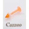 LABF09 Flexy plast labret hvid orange spike