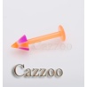 LABF37 Flexy plast labret orange pink spike