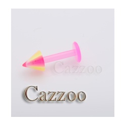 LABF22 Flexy plast labret pink neongul spike