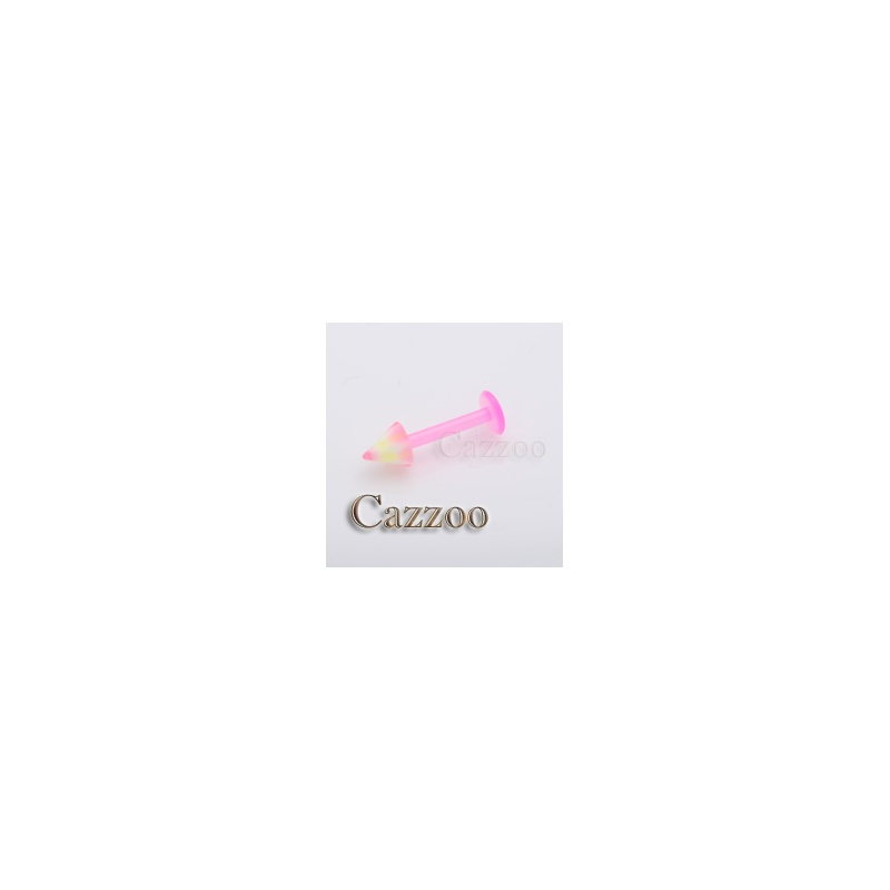 LABF26 Flexy plast labret pink neongul spike