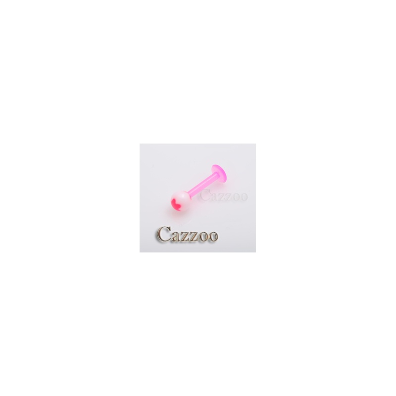 LABF92 Flexy akryl labret hvid pink kugle